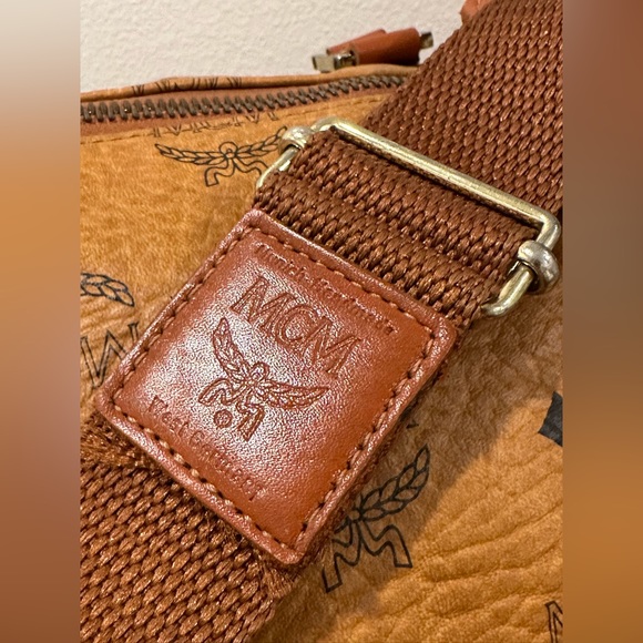 MCM Cognac Visetos Coated Canvas Stark Weekender 50 Duffel Bag - Picture 4 of 14